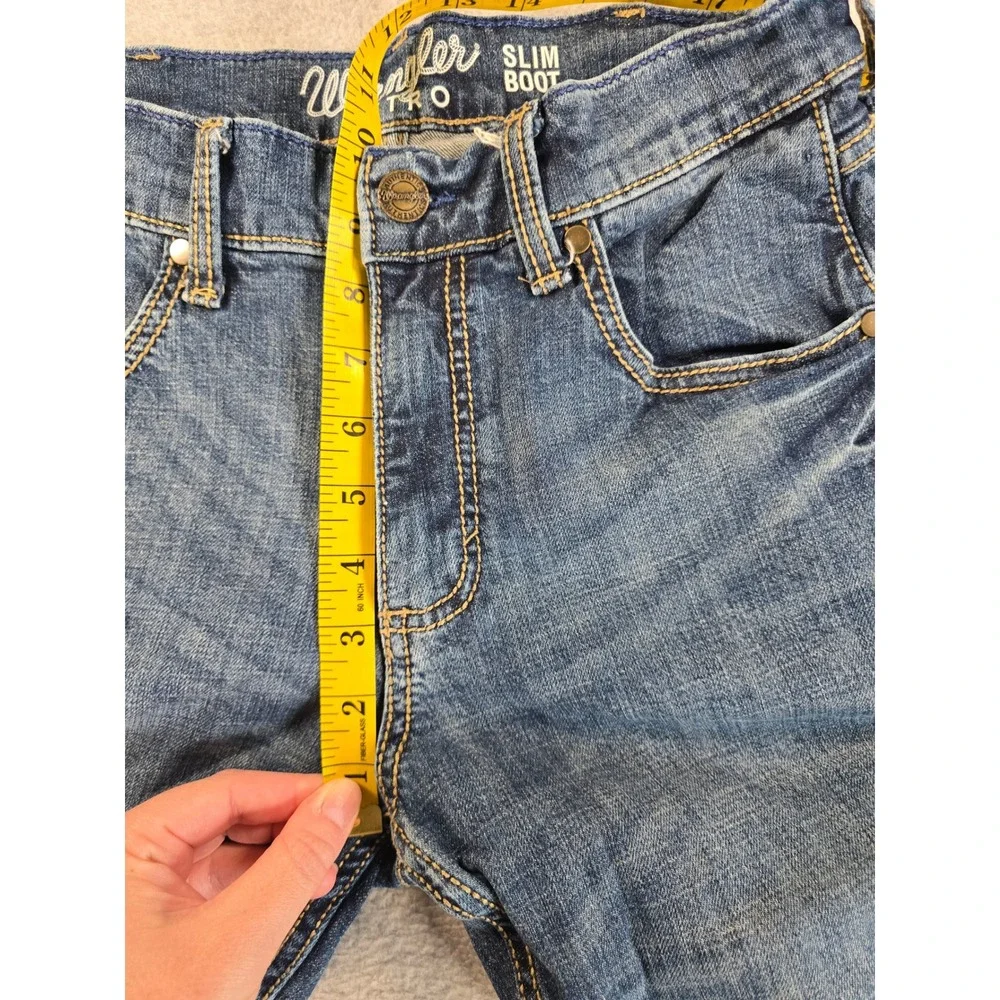 Wrangler Retro Slim Boot Jeans Mens 30x27 Blue Denim Western Casual Cowboy
